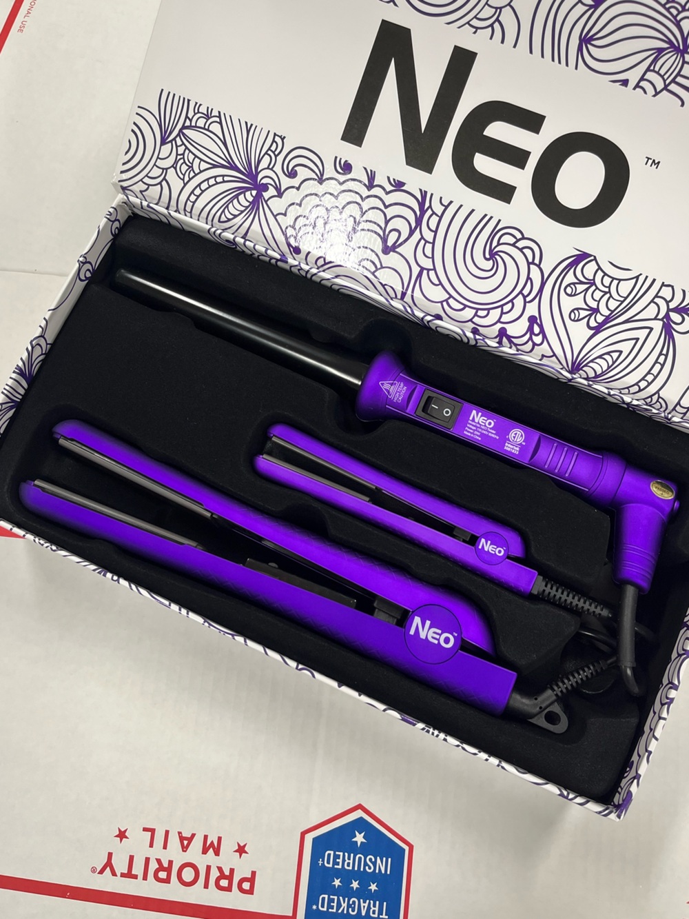 NEO Purple 3-Piece Styling Set - Flat Iron, Mini Straightener & Curling Wand